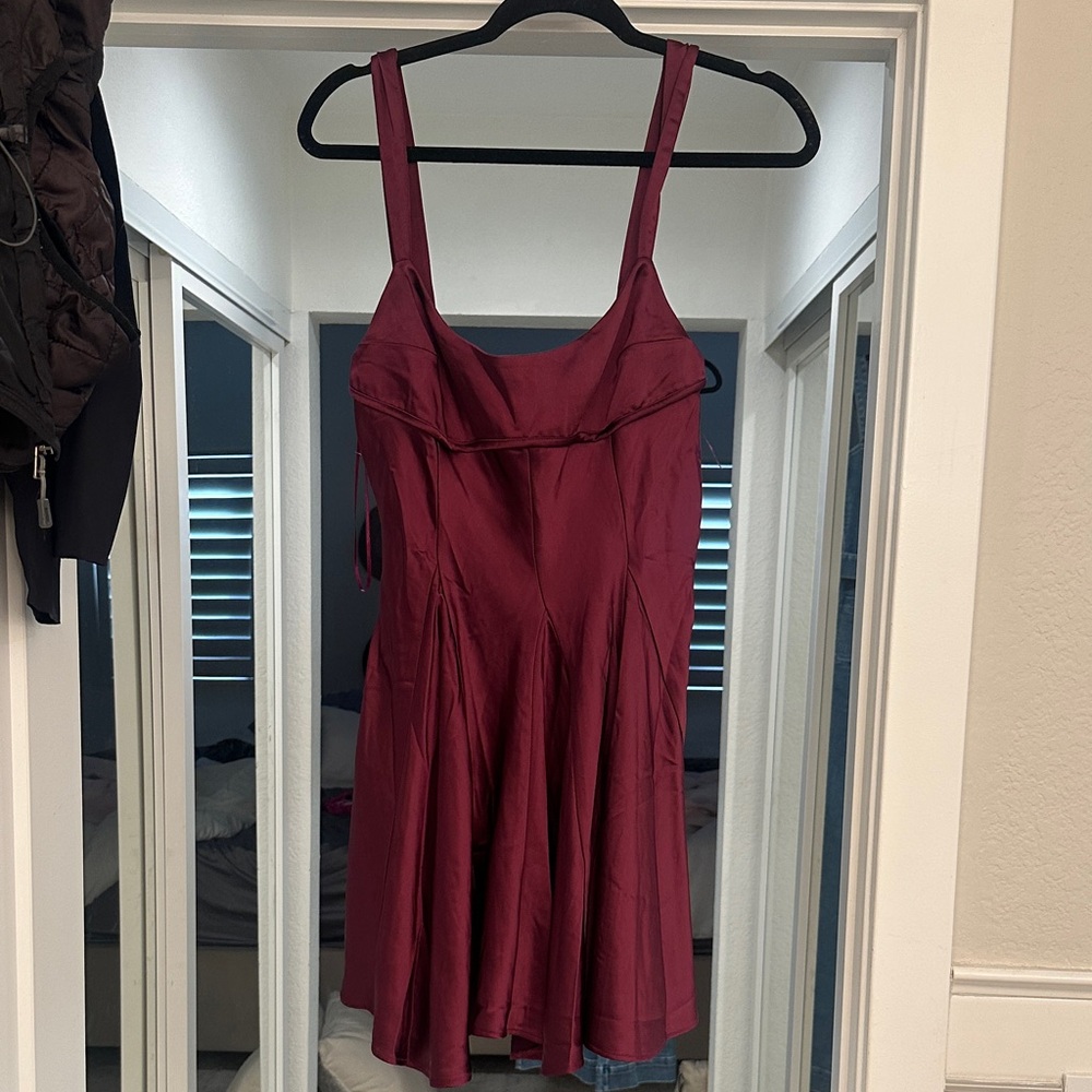 Free People Burgundy Mini Dress